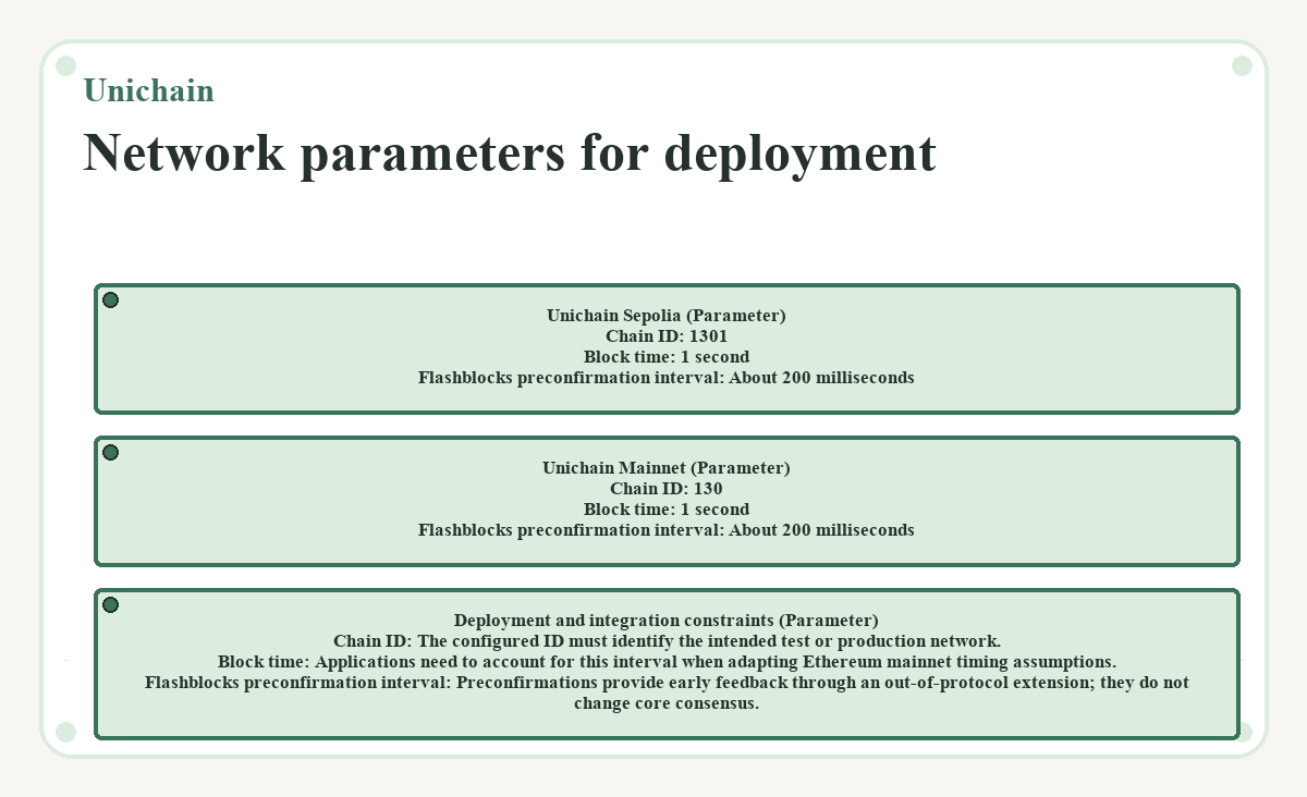 Unichain: Network parameters for deployment - diagram
